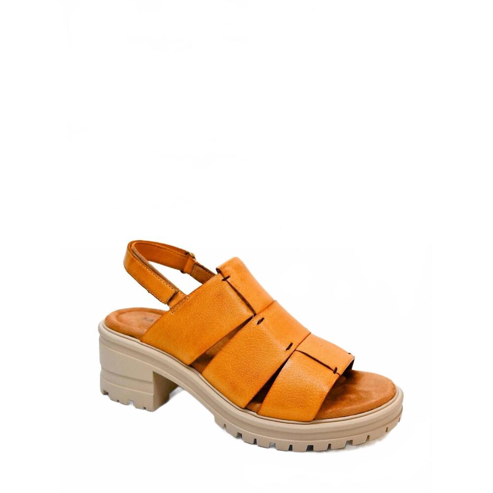 NEW SALVIA women's harley heeled sandal in butterscotch